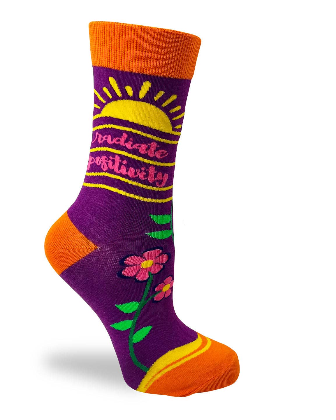 Radiate Positivity Ladies' Novelty Crew Socks