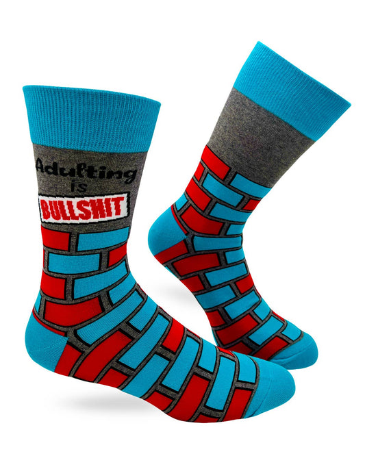 Adulting is Bullshit Men's Novelty Crew Socks