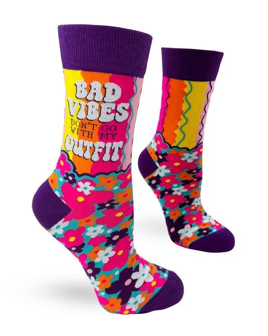 Bad Vibes Don't Go With My Outfit Women's Crew Socks