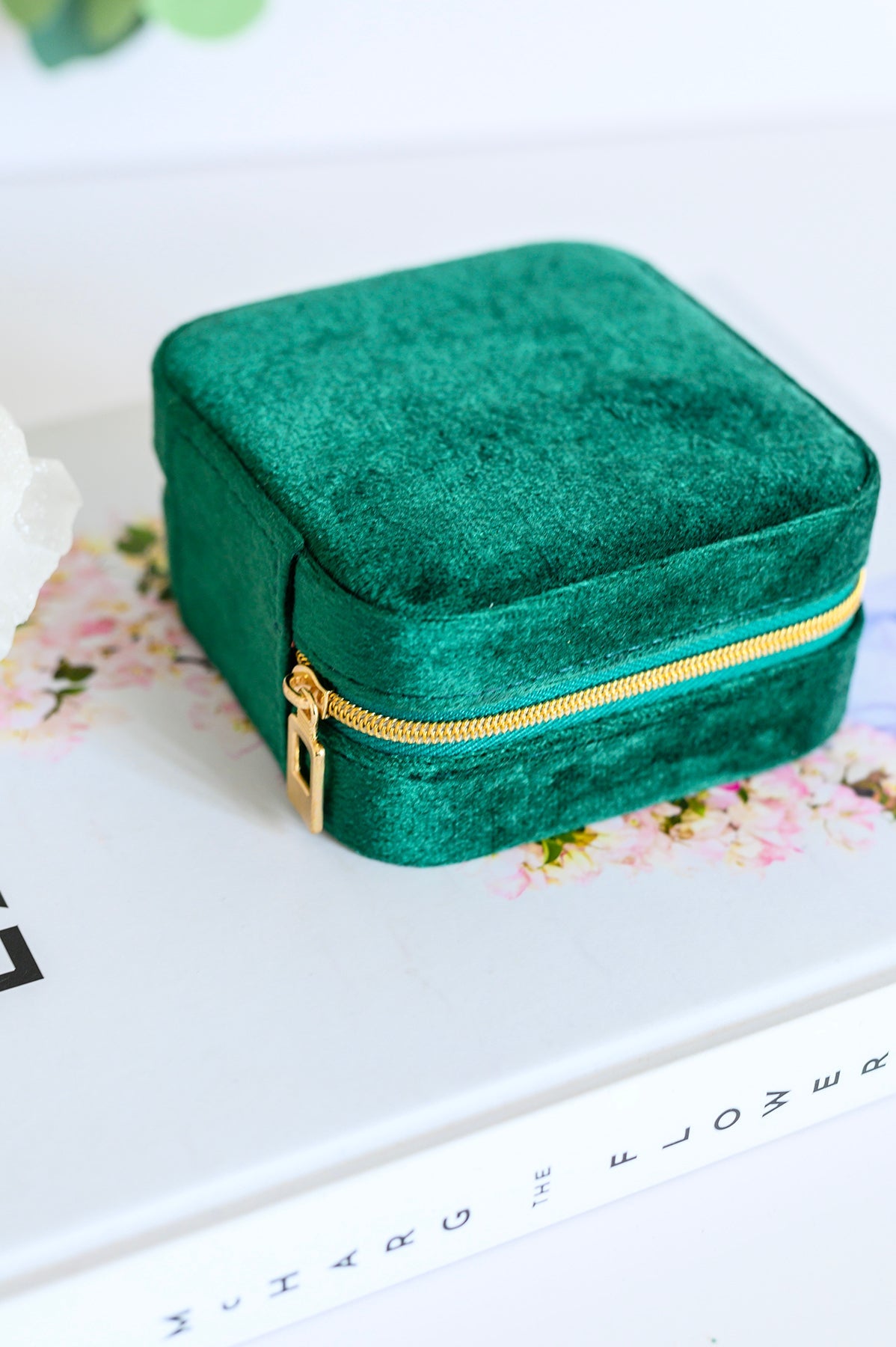 Kept and Carried Velvet Jewelry Box in Green