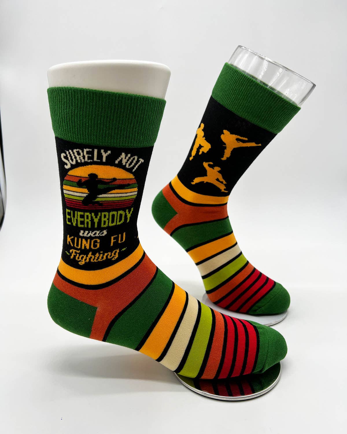 Surely Not Everybody Was Kung Fu Fighting Men's Novelty Crew Socks