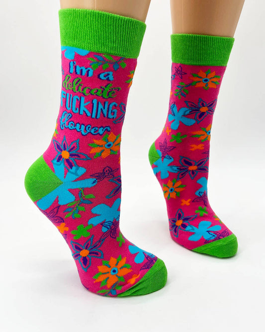 I'm a Delicate F..king Flower Ladies' Crew Socks