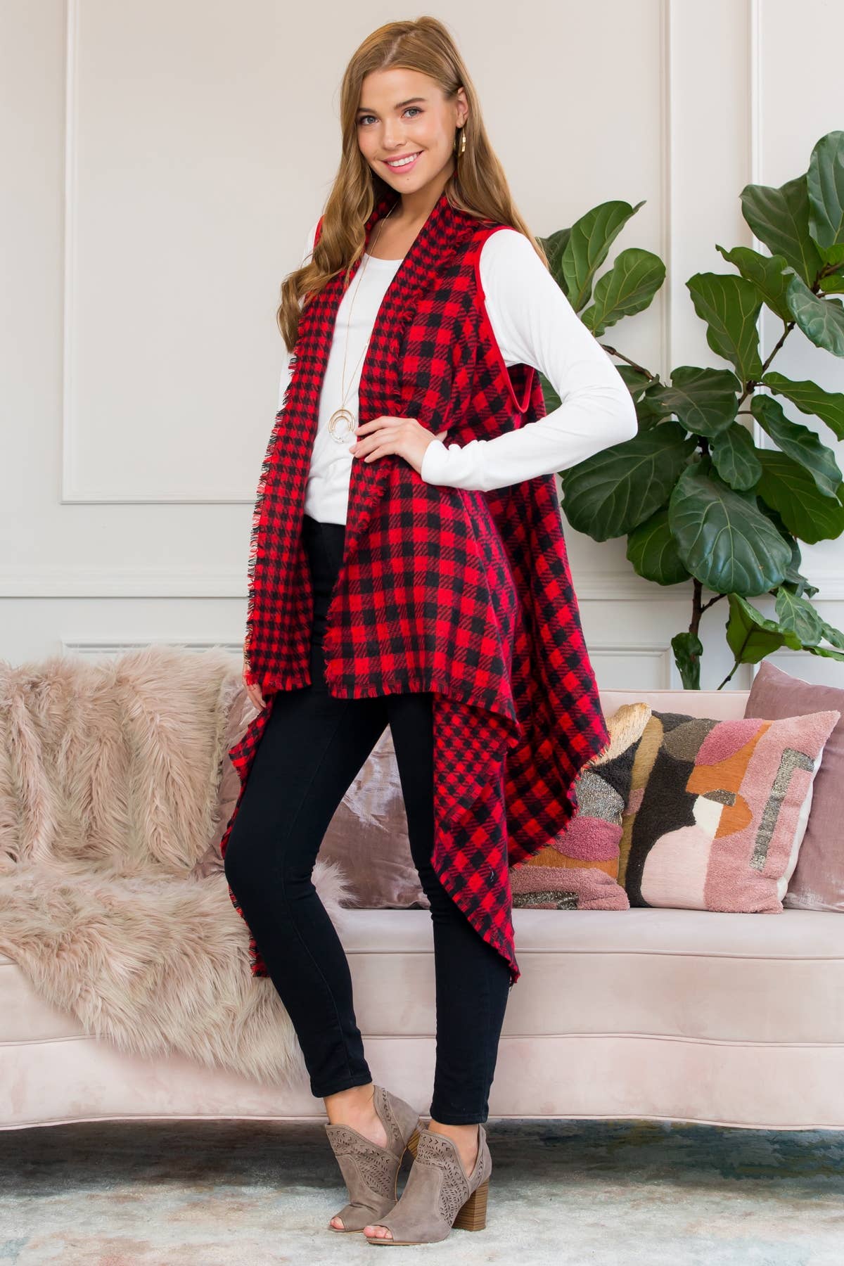 Reversible Plaid Vest