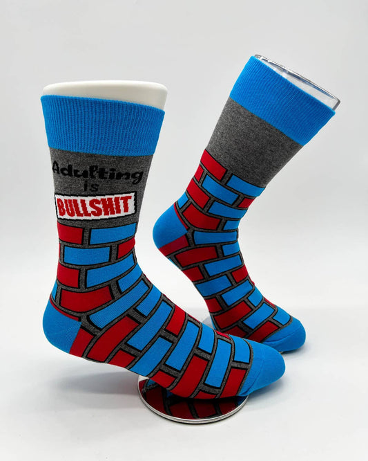 Adulting is Bullshit Men's Novelty Crew Socks